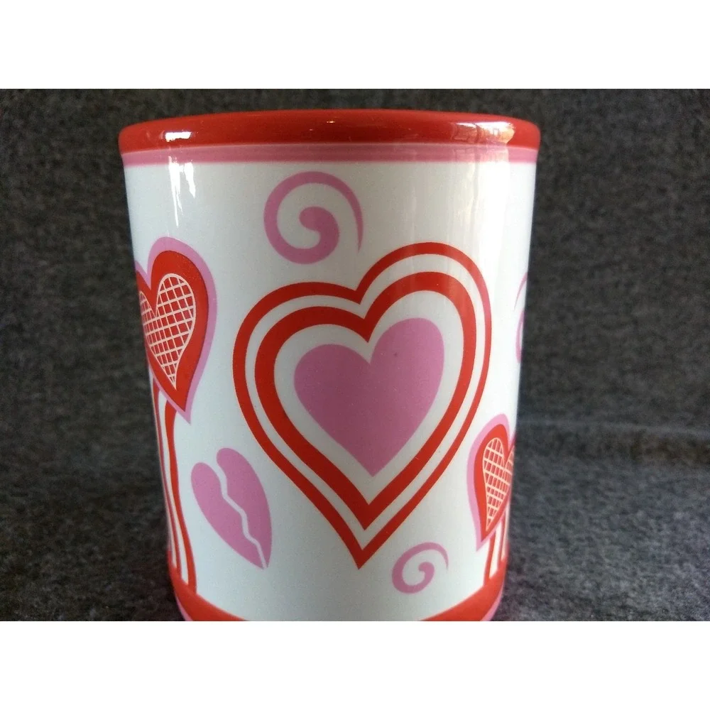 Yankee Candle Ceramic Jar Holder Keeper Valentine's Heart‎ Love White Red Pink